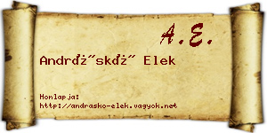 Andráskó Elek névjegykártya