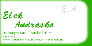 elek andrasko business card